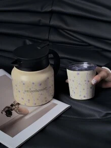 1 szt. 800 ml dwuwarstwowa butelka próżniowa ze stali nierdzewnej z wzorem w paski gwiazdy, odpowiednia do biura, restauracji, na zewnątrz i na okazje takie jak Boże Narodzenie, Walentynki, Dzień Matki