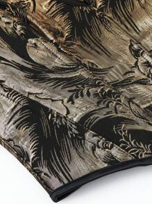 Strapless Corset Top, Women Shapewear Bustier Punk Style Embroidery Shapewear Top, Body Shaping Fitted Waist Trainer