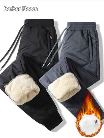 Men's Casual Pants, Thick Lamb Wool Pants, Winter Plush Thick Pants, Outdoor Sports And Leisure