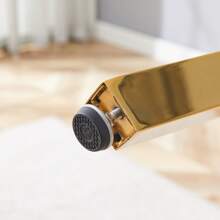 MUUOKY 47.3 Inch Gold Glass Round Dining Table For 4, Modern Circle Dining Room Table With 0.31" Thick Tempered Glass With Metal Legs, Round Kitchen Table Dinner Table For Small Space, Dining Table For Christmas Decorations, Easy Clean, Computer Desk, Easy To Assemble, Furniture, Home Decor, Home Improvement, Minimalist Furniture, New Year Home Refresh - Gold - View 10