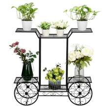 Soporte para plantas con forma de carro de color negro - Negro - Ver 2