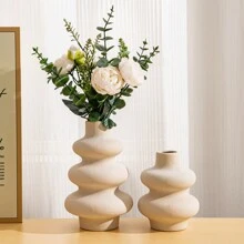 NJCHARMS 1/2pcs Ceramic Vase, Modern Dried Flower Vase, Round Vase, Pampas Flower Vase, Boho Home Decor For Centerpiece Wedding Dinner Table Party Living Room Office Bedroom, Housewarming Gift,Home Decor,Flower Vase,Centerpiece,Table Decor Gifts Birthday Graduation Room Decor Glass Vase