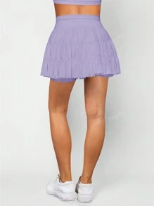 European And American Women's High Waist Tie Pleated Pocket Solid Color Mini Skirt, Spring/Summer