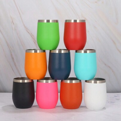 1 pieza Taza de café de 350ml/12oz con tapa, taza aislada al vacío de acero inoxidable para bebidas calientes y frías, de regreso a la escuela