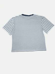 K&K FASHION Basic Striped T-Shirt Blouse - Black and White - View 7