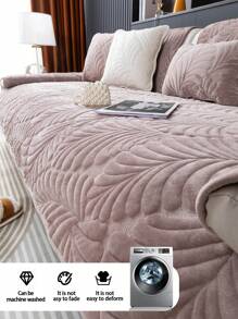 1 pièce Housse de coussin de canapé matelassée en peluche courte, brodée, convenant à toutes les saisons. Style anti-griffures de chat, antidérapante. Protecteur de canapé anti-animaux de compagnie pour canapés en L et 1/2/3/4 places (vendue individuellement)