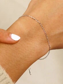 BALMORA 1 Pc Fashionable S925 Sterling Silver Simple Bracelet For Girl/Women/Girlfriend/Mother Retro Party Dating Gift Daily Wear Birthday Gift