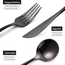 24-Piece Stainless Steel Flatware Set, Simple Dinnerware - Gold - View 9