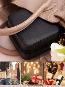 Portagioie portatile, piccolo portagioie, organizer per gioielli semplice per donna, organizer da viaggio, elegante mini scatola contenitore, custodia con cerniera per orecchini da viaggio, accessori da viaggio estivi, vacanza, accessori per il bagno di casa, organizer per il trucco per le vacanze, accessori per il bagno, per il ritorno a scuola