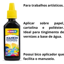 KIT 6 NANKIN PROFESSIONAL ACRILEX PAINTS - 黑色 - 查看 2