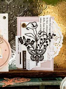 MOCARD 10 unidades/pacote de papel para scrapbooking com tema floral e planta oca, material de decoração faça você mesmo, presentes de feriado, suprimentos para colagem feitos à mão, planejamento de scrapbook personalizado, papelaria escolar criativa