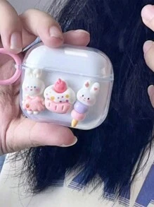 1 Funda protectora Bluetooth tipo concha con diseño lindo de conejito, helado y donut de verano compatible con Airpods 1/2/3/4/Pro/Pro2