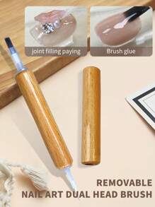 Beautizon Nailartlab 20Pcs/21Pcs Nail Polish Salon Brush Set, Flat And Pointed Nail Art Double Head Brush, Suitable For Nail Art Gel Multi-Purpose Brush, Simple And Convenient - Multicolor - View 2