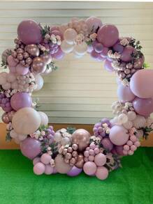 105/135pcs Purple Pink Rose Gold Balloon Set & Balloon Accessories, 2025 New Year Decoration Balloon, Birthday Background Decoration Balloon, Wedding Party Background Decoration Supplies Confetti Balloon Set, Balloon Arch Kit, Party Favor, Birthday Gift Balloon Garland