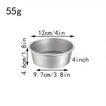 1pc/3pcs Thick 4/6/8/10 Inch Round Solid Base Baking Cake Mold Pan, Anodized Aluminum For Homemade Chiffon Cake, Non-Stick Surface Can Be Greased To Increase Release Difficulty Back To School