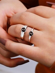 Personalized Copper Ring Custom Photo Projection Couples Ring Sets, Custom Memorial Picture Jewelry, Couple Charm Ring, Valentine's Day Gift, Anniversary Gift, Best Gift, Personalized Gift For Her, Wife, Mom, Mother's Day Valentines