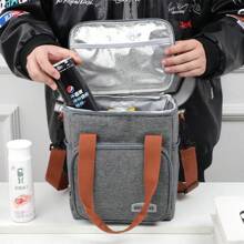 Thermal Bag, Crossbody Strap, Lunch Box, Food 911 - Gris - Ver 7