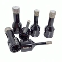 M14 Brazed Diamond Hole Opener, 125 Type Angle Grinder, M14 Thread Brazing, Ceramic Tile Drilling Tool, Drill Bit, Hand Grinder Special Drilling Tool, Suitable For: Marble/Granite/Pebble/Quartz/Concrete/Glass Stone Rhinestone Drilling Unit, Tool Accessories, Model: 6-100mm