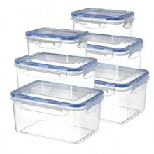 Cajas de almacenamiento de alimentos rectangulares con tapas selladas, contenedores organizadores de refrigerador, cajas de almuerzo