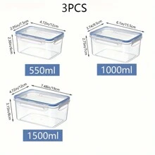 Cajas de almacenamiento de alimentos rectangulares con tapas selladas, contenedores organizadores de refrigerador, cajas de almuerzo