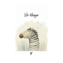 1 件动物可爱风格斑马猴子河马长颈鹿狮子恐龙各种动物墙画卧室挂画餐厅客厅咖啡厅动物海报无框 - 多色 - 查看 29