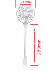 ventilador con luz (Rotación de 360* grados)de USB   para auto, computadora, power bank ,cargador - Negro - Ver 5