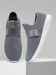 男士简约风格系带公路跑步鞋防滑步行鞋轻便健身鞋舒适透气运动鞋休闲运动鞋深灰色