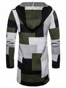 Áo khoác cardigan hoodie màu sắc thường ngày cho nam, Thu/Đông - xanh quân đội - Xem 2