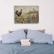 1 pieza de pintura de pared en lienzo con diseño de gato negro y loto enmarcado, impresiones de pintura al óleo de paisajes vívidos, arte vintage llamativo e imágenes de gatitos lindos, decoración del hogar adecuada para sala de estar, dormitorio u oficina, apartamento, decoración de pared de dormitorio - Multicolor - Ver 2