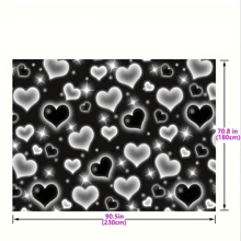 1pc Black Heart Photo Background, Retro 2000s Party Decor, Old-Fashioned Background, Valentine's Day Flashing Heart Background For Women And Men, 90s Birthday Background, Selfie Wall Decor, Banner Decor