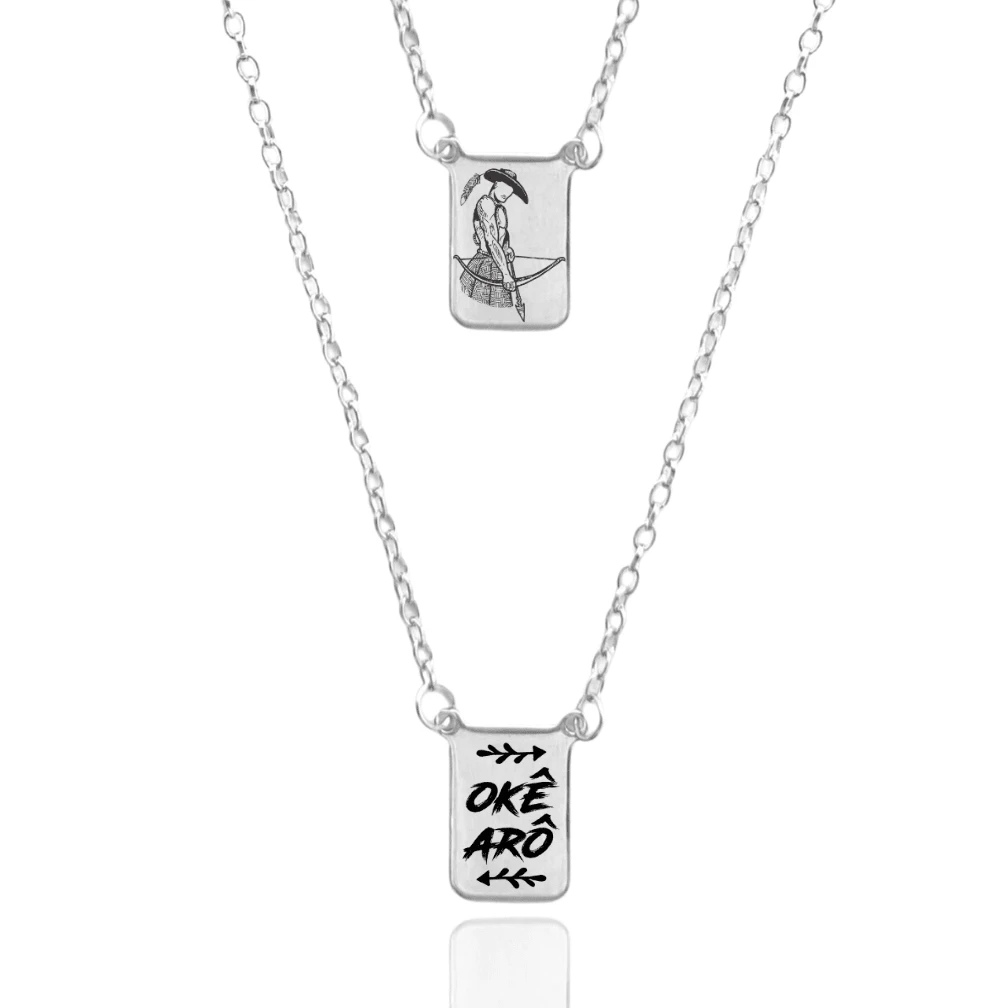 Orixá Odé Stainless Steel Scapular Necklace - 銀色 - 查看 1