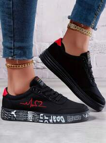 Women's Fashionable Low-Top Casual Sneakers, Solid Color Skate Shoes, Outdoor Leisure Walking Roller Skating Shoes