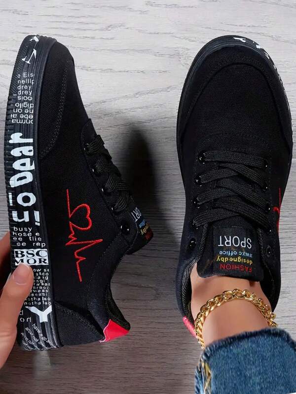 Women's Fashionable Low-Top Casual Sneakers, Solid Color Skate Shoes, Outdoor Leisure Walking Roller Skating Shoes