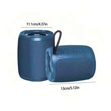 1pc Portable Outdoor Wireless Blue Bluetooth Speaker With Charging Cable And Aux Cable, Support FM/TF Card/USB Disk, Compatible With Smartphone/PC/TV, Stereo Speaker For Indoor And Outdoor, Home And Car - Biru - View 8