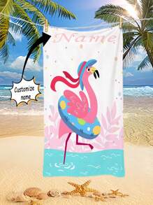 One, Beautiful Flamingo Pattern Beach Towel High Absorbency, Lightweight, Perfect For Sports, Ultra-Fine Fiber Bath Towel, Classic And Eternal Custom, Text Logo, Is The Perfect Choice For Beach Vacation, And Also An Ideal Travel Gift.