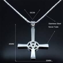 Omgekeerde Kruis Occult Pentagram Ketting Omgekeerde Kruis Gotische Satan Kettingen Satan Sieraden Cruz Invertida