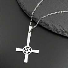Omgekeerde Kruis Occult Pentagram Ketting Omgekeerde Kruis Gotische Satan Kettingen Satan Sieraden Cruz Invertida