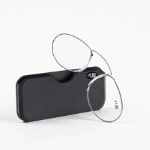 Nasenklemmen Lesebrille, ohne Bügel, Klargläser, portabler Kartengröße, unverzichtbar zum Lesen, kann an Handye angebracht werden, unisex