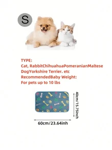 1 Stück schwarze, weiche Fleece Haustier Decke mit Pfoten Muster Muster, Ganzjährig verwendbar für Hunde und Katzen