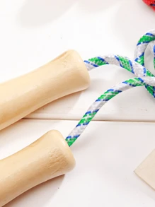1pc Premium Lightweight Wooden Handle Jump Rope, Competition Skipping Rope For Workout & Fitness, Random Color, Rope Length Approx. 200cm/78.74inch, Suitable For Petite Women Or Men Gym Accessories, Sport, Gym, Home Exercise, Jump Rope, Skipping Rope, Jump Rope