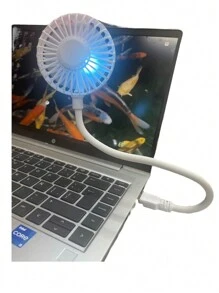 ventilador con luz (Rotación de 360* grados)de USB   para auto, computadora, power bank ,cargador - Negro - Ver 4