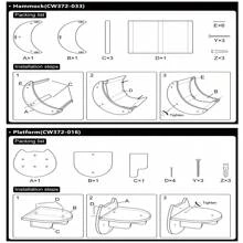 壁挂式猫家具套装（月亮形猫吊床+木制爬梯+猫平台），采用实心松木制成，坚固稳定，适合睡觉、玩耍、攀爬和休息，最大承重 12 公斤（26 磅）
