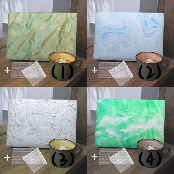 Existem 4 padrões para escolher, todos eles vêm com película protetora de teclado. É compatível com capa para MacBook Air Pro, capa para computador de 13/14/15/16 polegadas e vem com protetor de teclado