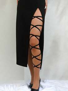 1PC Sexy Lingerie Accessories Punk Gothic Multilayer Black Elastic Band Leg Thigh Chain Women Sexy Harness Cosplay Harajuku Body Jewelry