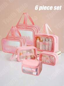 1-6 Pieces Set Hanging Travel Cosmetic Bag, Portable Toiletry Bag For Washing, Bathing, Makeup Organization, Carrying With You, Beauty Storage, Beach, Dry & Wet Separation, Swimming, Feminine Hygiene, Skincare, Waterproof Laundry Bag, Multi-Functional Storage Bag For Makeup Storage And Categorization, Such As Foundation Summer Travel, Vacation Home Bathroom Decor Holiday Makeup Organizer Bathroom Accessories Back To School