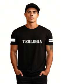 Camisa Masculina Curso/Profissão Teologia Faixas Manga