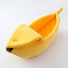 1 件香蕉形宠物床,封闭式设计,柔软舒适的猫/狗/仓鼠/小动物床,适合所有季节,带钩环扣 - 彩色 - 查看 20