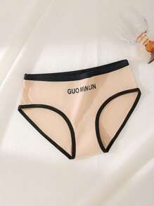 7pcs/Pack Women Letter Print Contrast Color Soft & Breathable Panties - Multicolor - View 8