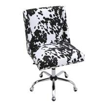 Living And Home Milk Cow Print Swivel Office Chair - Black and White 61cm W X 48cm D X 95-105cm H - View 7