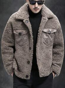 BONNY MAX 2024 Nuova giacca da uomo in pelliccia di montone, cappotto invernale spesso, cappotto reversibile in lana
